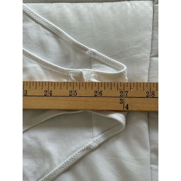 Everlane Supima Cotton V Neck Bodysuit Women's Sz Large Long Sleeve Snap Crotch - Picture 8 of 11